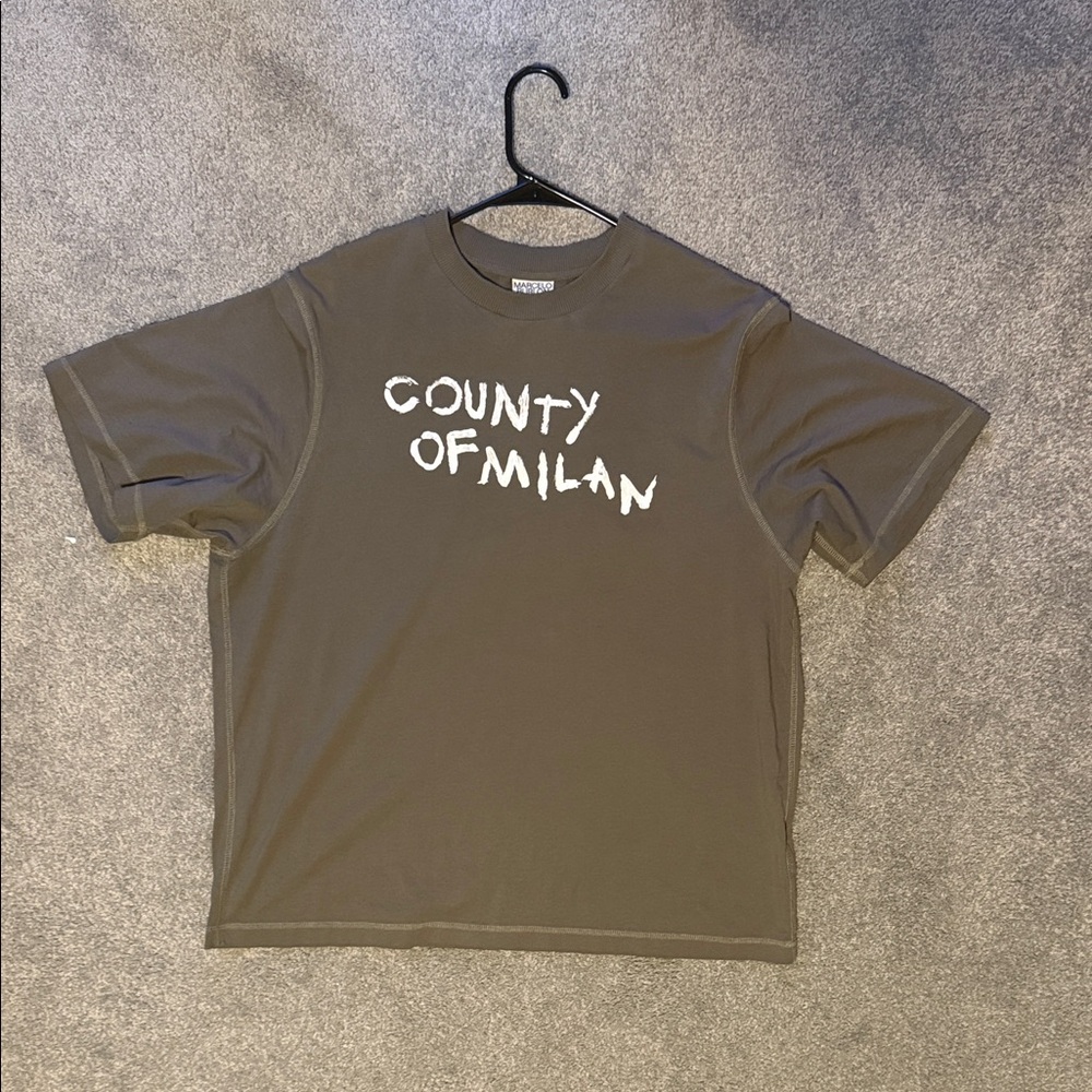 Marcelo Burlon Men's Olive Graphic Tee